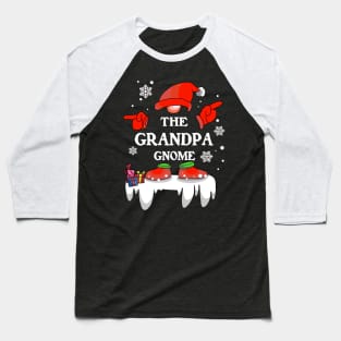 Grandpa Gnome Buffalo Plaid Matching Family Christmas Pajama Baseball T-Shirt